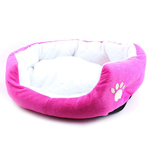 yijkgfh Cama para Perros Rectángulo, Cama para Perros Cuddler Pet Dog Cat Bed Soft Sofá Pad Colchón Cojín Caliente-Rosa Roja 58x48cm(23x19inch)