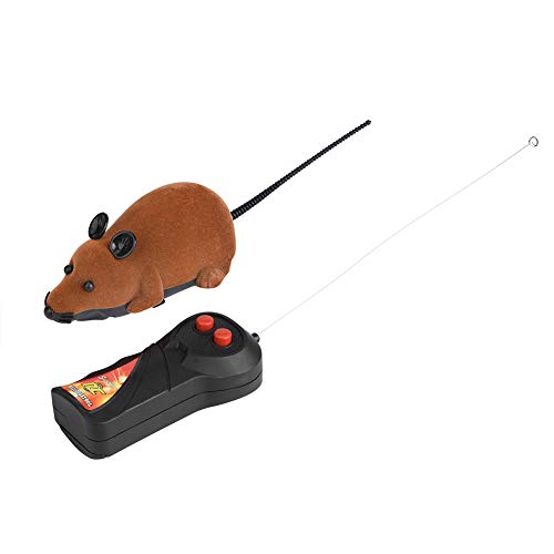 YJYJ Ratón inalámbrico para gato perro rata divertida novedad regalo mascota juguete control remoto (marrón)