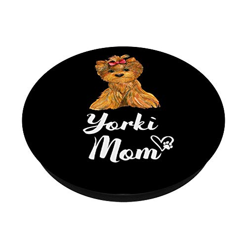 YORKI MOM perro regalo de mamá madre YORKSHIRE TERRIER PopSockets PopGrip: Agarre intercambiable para Teléfonos y Tabletas
