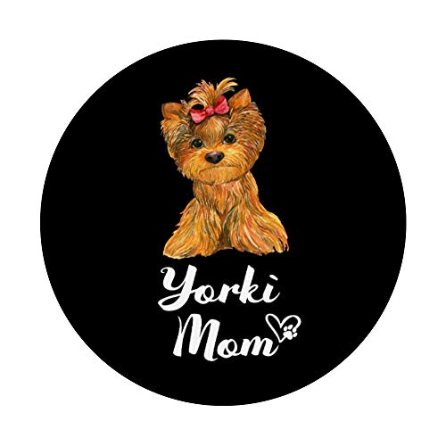 YORKI MOM perro regalo de mamá madre YORKSHIRE TERRIER PopSockets PopGrip: Agarre intercambiable para Teléfonos y Tabletas