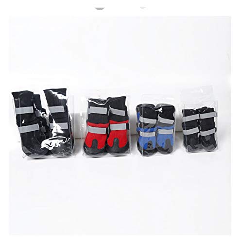 Zapatos para perros 4pcs / set rainshoes perro casero, botas antideslizantes, goma portátiles Zapatos del perro impermeable y caliente, los zapatos de nieve del invierno ( Color : Black , Size : S )