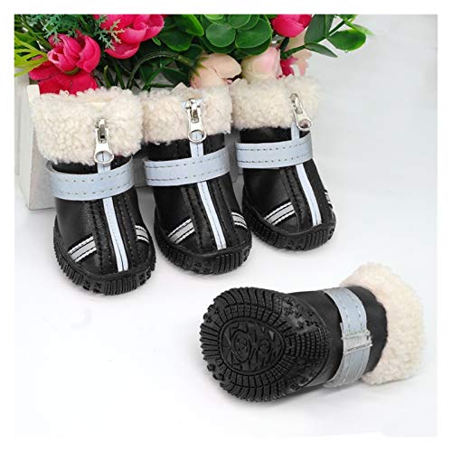 Zapatos para perros Zapatos del perro del animal doméstico caliente del invierno impermeable del zapato del perro casero botas de lluvia de nieve botines reflectante Calzado antideslizante for perros