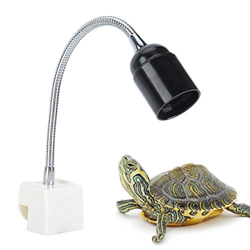 Zerodis - Soporte de lámpara calefactora UVB de tortuga reptil, soporte de lámpara solar de espectro completo giratorio, base de bombilla calefactora de cerámica giratoria, E27, 300 W, EU 220