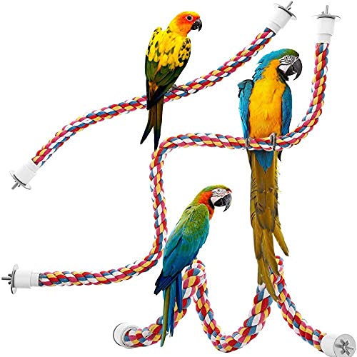 ZffXH Cuerda para pájaros, perca, algodón, cómodo, columpio de loro de pie, juguete para masticar, 105 cm