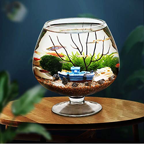 ZHANGJINYISHOP2016 Pecera Personalidad Forma Creativa Cubilete Fish Tank Aquarium Desktop Eco Botella Pequeño Fish Tank Aquarium Acuario (Size : S)
