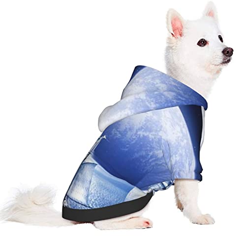 ZISRA Barco Blanco náutico Vintage Impreso Abrigo para Perros de Invierno Ropa para Mascotas para Perros pequeños y medianos con Capucha L