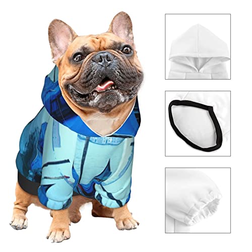 ZISRA Cuadro de Paisaje de Barco Impreso Abrigo para Perros de Invierno Ropa para Mascotas para Perros pequeños y medianos con Capucha XS