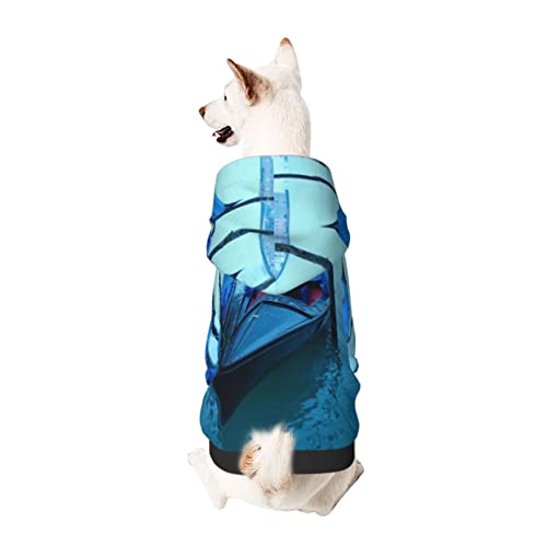 ZISRA Cuadro de Paisaje de Barco Impreso Abrigo para Perros de Invierno Ropa para Mascotas para Perros pequeños y medianos con Capucha XS