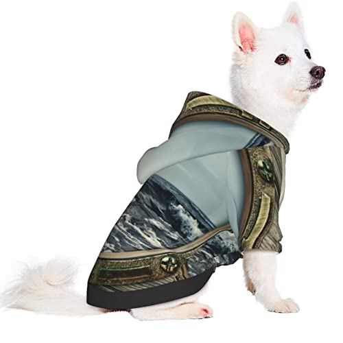 ZISRA Ventana de Barco Impreso Abrigo para Perros de Invierno Ropa para Mascotas para Perros pequeños y medianos con Capucha XS