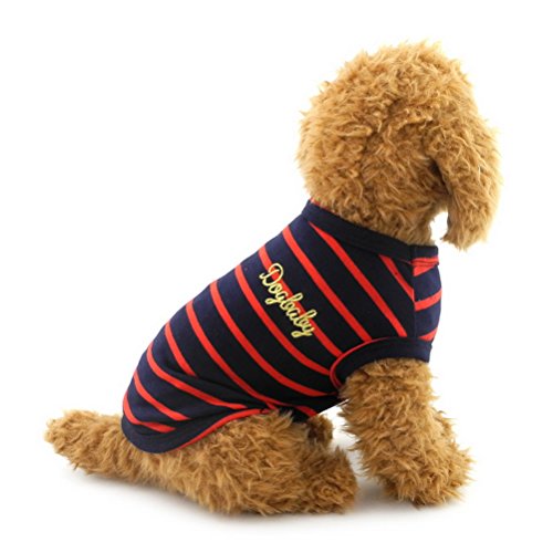 ZUNEA Camiseta de Verano para Perros Pequeños Gatos Cachorros Ropa de Algodón Suave Básica Chaleco Chihuahua Transpirable Camiseta Sudaderas para Niños Niñas Mascotas Yorkshire Rojo S