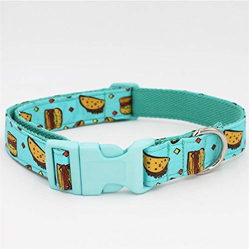 ZYYC Pajarita   para Collar de Perro de Comida rápida para Perros Grandes y pequeños y Accesorios para Mascotas con Cuello de Gato-Blue_M (30-45cm de Longitud)